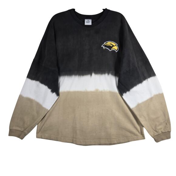 Spirit Jersey Southern Miss Golden Eagles L Tie Dye Long Sleeve Oversized Top - Picture 2 of 11